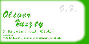 oliver huszty business card